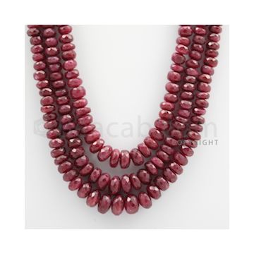 Ruby Faceted - 3 Lines - 638.90 carats - 18 to 20 inches - (RFB1007)
