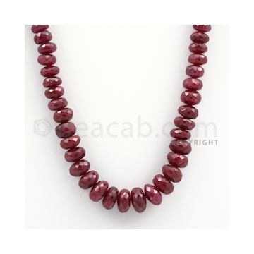 Ruby Faceted - 1 Line - 290.00 carats - 18 inches - (RFB1014)
