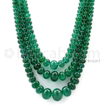 Medium Green Emerald Plain Beads (EMSB1045)