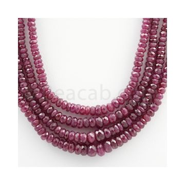 Ruby Faceted - 4 Lines - 228.29 carats - 16 to 18 inches - (RFB1012)