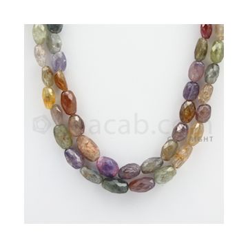 Multi-Sapphire Faceted Long Beads - 2 Lines - 341.80 carats - 20 to 21 inches - (MSFLB1002)
