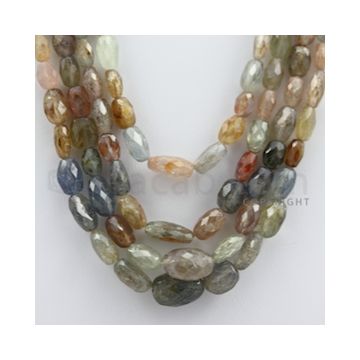 Multi-Sapphire Faceted Long Beads - 4 Lines - 537.39 carats - 15 to 17 inches - (MSFLB1004)