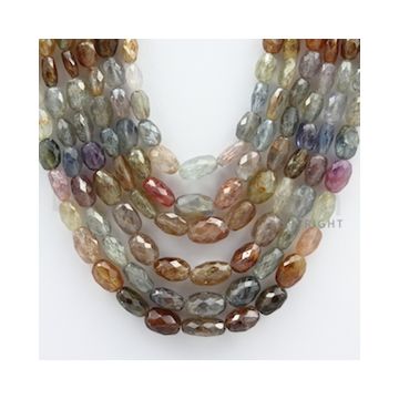 Multi-Sapphire Faceted Long Beads - 6 Lines - 694.92 carats - 15 to 19 inches - (MSFLB1006)