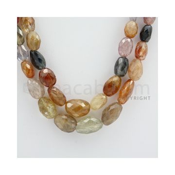 Multi-Sapphire Faceted Long Beads - 2 Lines - 320.00 carats - 21 to 21.5 inches - (MSFLB1008)