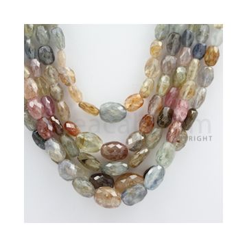 Multi-Sapphire Faceted Long Beads - 5 Lines - 551.09 carats - 14 to 18 inches - (MSFLB1007)