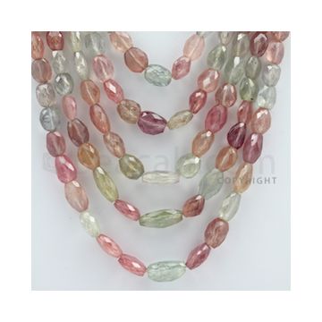 Multi-Sapphire Faceted Long Beads - 5 Lines - 716.10 carats - 15 to 21 inches - (MSFLB1010)