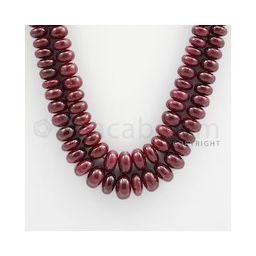 Ruby Roundel Beads - 2 Lines - 490.00 carats - 19 to 20 inches - (RuRoB1024)
