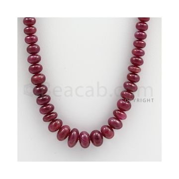 Ruby Roundel Beads - 1 Line - 233.00 carats - 22 inches - (RuRoB1014)