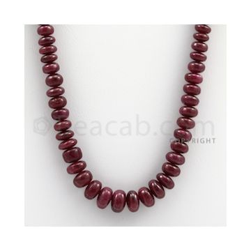 Ruby Roundel Beads - 1 Line - 256.00 carats - 20 inches - (RuRoB1010)
