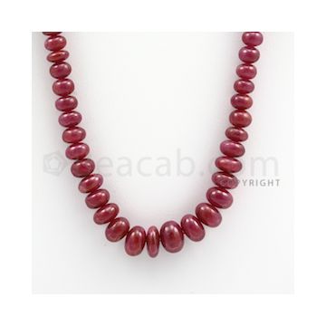 Ruby Roundel Beads - 1 Line - 242.00 carats - 18 inches - (RuRoB1005)