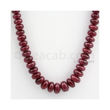 Ruby Roundel Beads - 1 Line - 233.00 carats - 17 inches - (RuRoB1011)