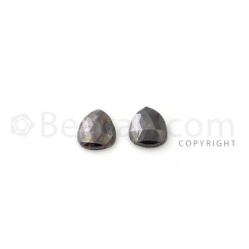2 Black Diamond Pear Shape Rose Cut Diamonds - 2.33 cts. (DRC1222)
