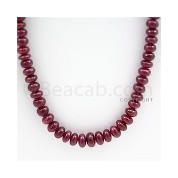 Ruby Roundel Beads - 1 Line - 252.00 carats - 25 inches - (RuRoB1004)