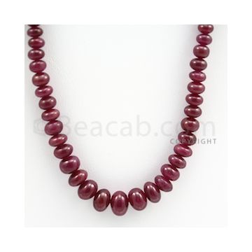 Ruby Roundel Beads - 1 Line - 217.70 carats - 18 inches - (RuRoB1002)