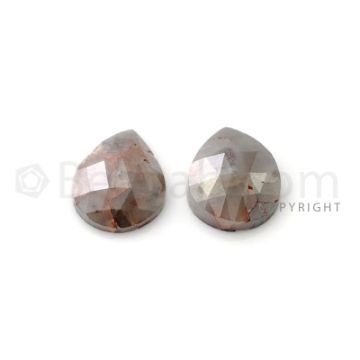 2 Light Brown Diamond Rectangle Shape Rose Cut Diamonds - 3.70 cts. (DRC1235)