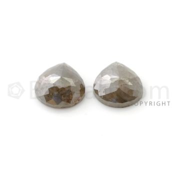 2 Light Brown Diamond Rectangle Shape Rose Cut Diamonds - 4.16 cts. (DRC1238)