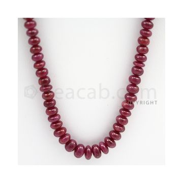 Ruby Roundel Beads - 1 Line - 236.00 carats - 23 inches - (RuRoB1007)