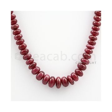 Ruby Roundel Beads - 1 Line - 132.00 carats - 14 inches - (RuRoB1013)