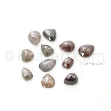 11 Medium Tones Diamond Mix Shape Rose Cut Diamonds - 22.78 cts. (DRC1247)