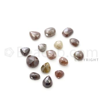 15 Medium Tones Diamond Mix Shape Rose Cut Diamonds - 34.97 cts. (DRC1251)
