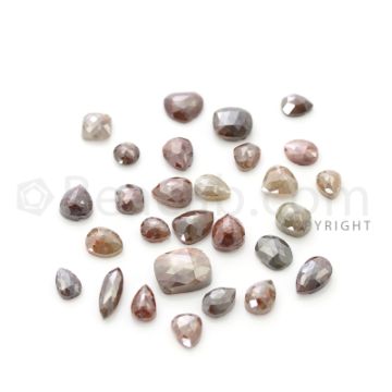 28 Medium Tones Diamond Mix Shape Rose Cut Diamonds - 50.50 cts. (DRC1252)