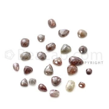 24 Medium Tones Diamond Mix Shape Rose Cut Diamonds - 39.52 cts. (DRC1255)