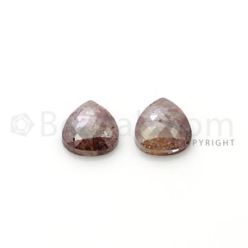 2 Brown Diamond Pear Shape Rose Cut Diamonds - 7.76 cts. (DRC1257)