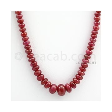 Ruby Roundel Beads - 1 Line - 123.00 carats - 16 inches - (RuRoB1015)