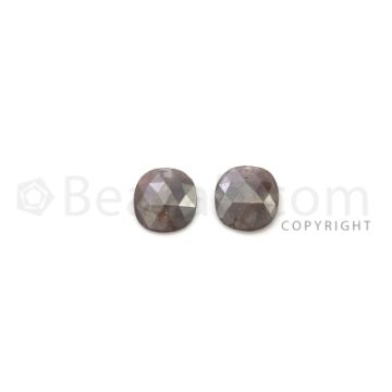 2 Brown Diamond Oval Shape Rose Cut Diamonds - 1.92 cts. (DRC1261)