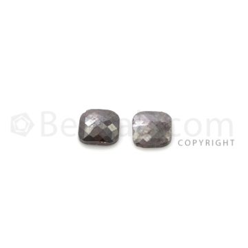 2 Black Diamond Cushion Shape Rose Cut Diamonds - 2.54 cts. (DRC1264)