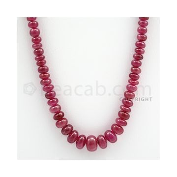 Ruby Roundel Beads - 1 Line - 165.00 carats - 20 inches - (RuRoB1008)