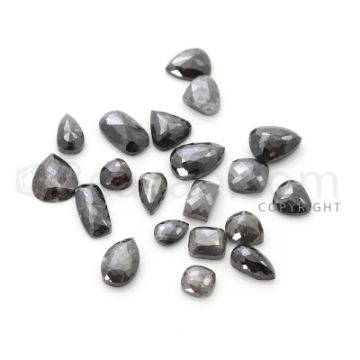 12 Medium Tones Diamond Mix Shape Rose Cut Diamonds - 30.48 cts. (DRC1268)