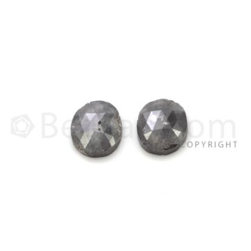 2 Black Diamond Oval Shape Rose Cut Diamonds - 2.81 cts. (DRC1273)