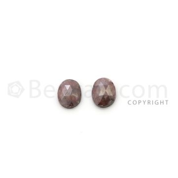 2 Brown Diamond Oval Shape Rose Cut Diamonds - 1.72 cts. (DRC1277)