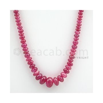 Ruby Roundel Beads - 1 Line - 85.50 carats - 17 inches - (RuRoB1016)