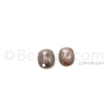 2 Brown Diamond Oval Shape Rose Cut Diamonds - 1.54 cts. (DRC1279)
