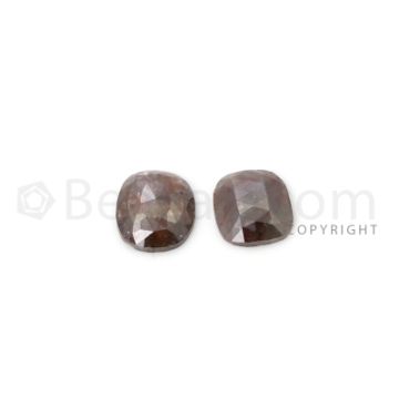 2 Brown Diamond Oval Shape Rose Cut Diamonds - 2.58 cts. (DRC1287)