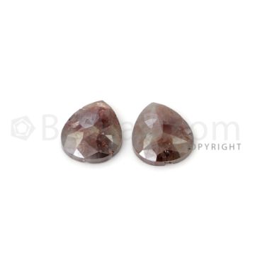2 Brown Diamond Pear Shape Rose Cut Diamonds - 4.10 cts. (DRC1289)
