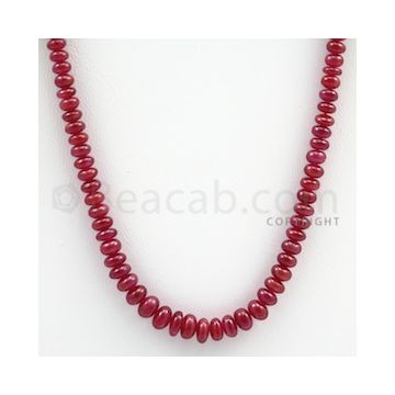 Ruby Roundel Beads - 1 Line - 120.50 carats - 19 inches - (RuRoB1017)