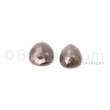 2 Brown Diamond Pear Shape Rose Cut Diamonds - 3.59 cts. (DRC1290)
