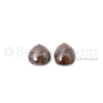 2 Brown Diamond Pear Shape Rose Cut Diamonds - 3.76 cts. (DRC1293)