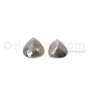 2 Brown Diamond Pear Shape Rose Cut Diamonds - 3.34 cts. (DRC1294)