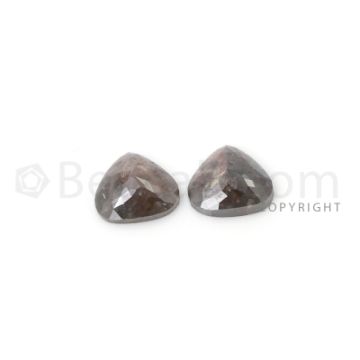 2 Dark Brown Diamond Pear Shape Rose Cut Diamonds - 3.35 cts. (DRC1296)