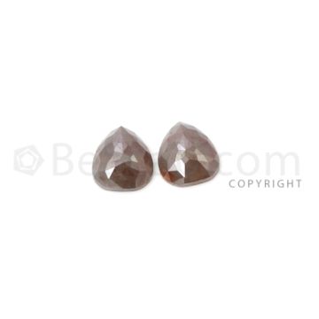 2 Brown Diamond Pear Shape Rose Cut Diamonds - 2.76 cts. (DRC1298)