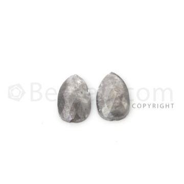 2 Gray Diamond Pear Shape Rose Cut Diamonds - 1.77 cts. (DRC1304)