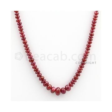 Ruby Roundel Beads - 1 Line - 86.00 carats - 14 inches - (RuRoB1012)