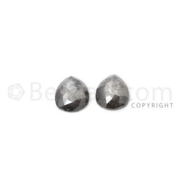 2 Gray Diamond Pear Shape Rose Cut Diamonds - 1.31 cts. (DRC1314)