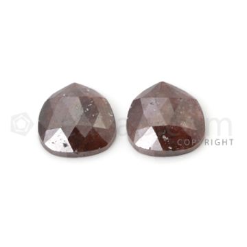 2 Gray Diamond Pear Shape Rose Cut Diamonds - 5.09 cts. (DRC1315)