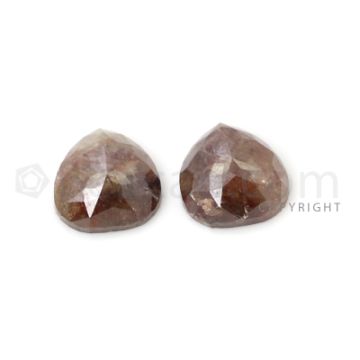 2 Brown Diamond Pear Shape Rose Cut Diamonds - 5.63 cts. (DRC1316)