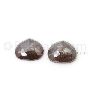 2 Brown Diamond Pear Shape Rose Cut Diamonds - 4.13 cts. (DRC1319)